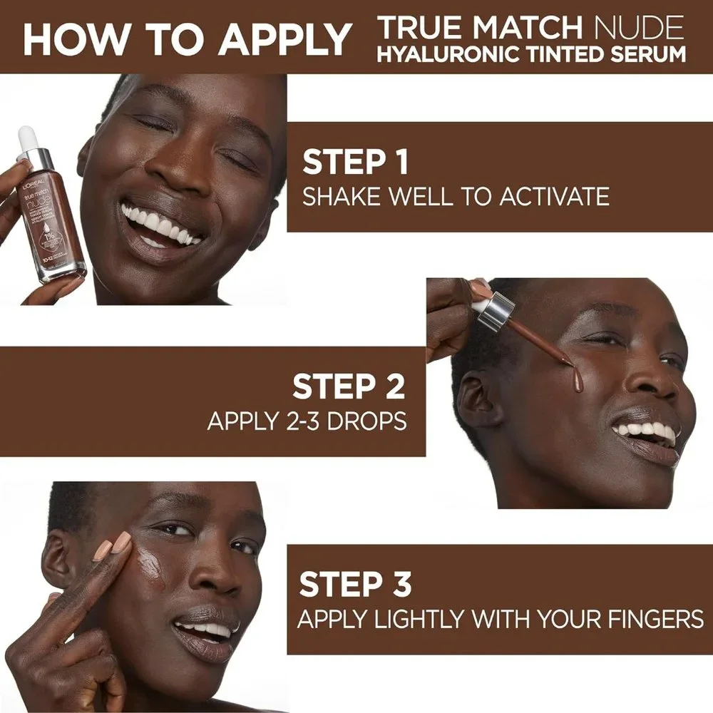 Medium Nude Hyaluronic Tinted Serum Foundation with 1% Hyaluronic acid